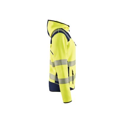 Blåkläder 4967 dame high vis strikket softshell jakke, hi-vis gul/marineblå