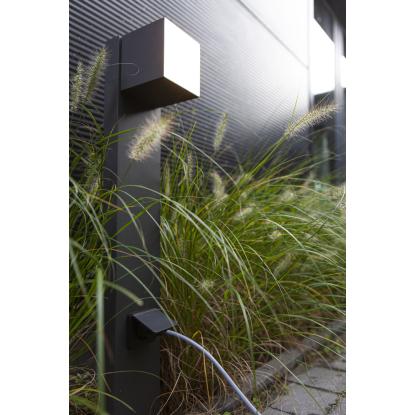 LUTEC CUBA udendørs LED bedlampe med jordstik, 1 lyskilde, H75 cm, IP54, mørk grå