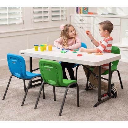 Lifetime sammenklappeligt bord, plast, hvid, 61 x 122 x 86 cm