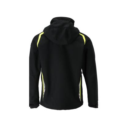 MASCOT ACCELERATE SAFE softshell jakke med hætte, sort/hi-vis gul