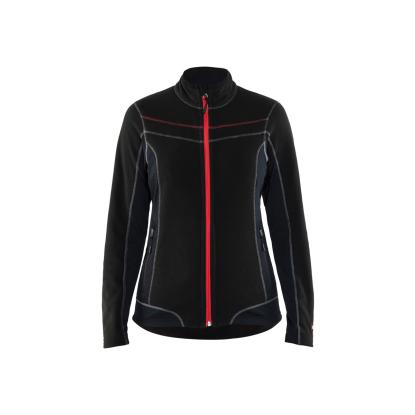Blåkläder 4924 dame microfleece jakke, sort/rød