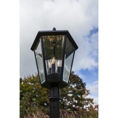 LUTEC LONDON LED lygtepæl med solceller og sensor, 227 cm, E12, IP44, mat rust