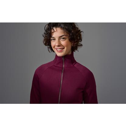 ID 0629 sweat cardigan med lynlås, dame, bordeaux