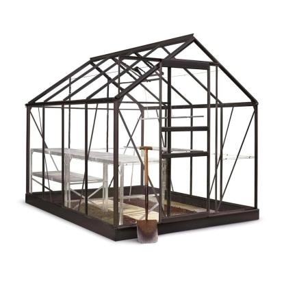 Halls Popular drivhus 5,0 m², sort, 3 mm glas