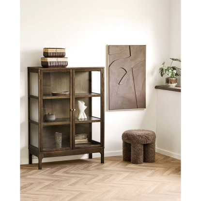 Gisborne puf, brun, Ø42 cm