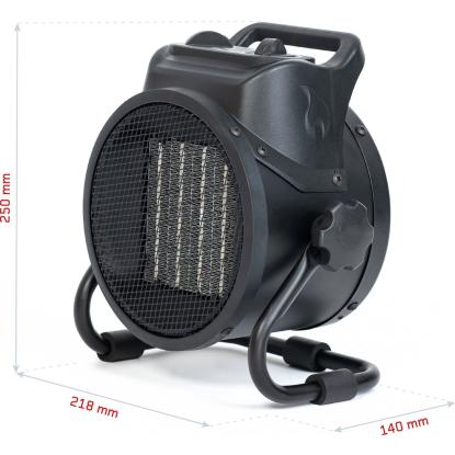 Feistos Helios 1 keramisk varmeblæser, sort, 2000W