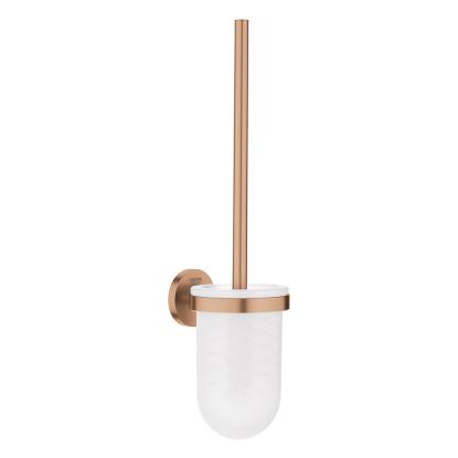 GROHE Essentials toiletbørste med glasholder til væg, børstet warm sunset kobber