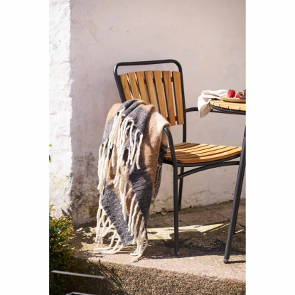 Carmel plaid, uldmix, sort/brun, 170 x 130 cm