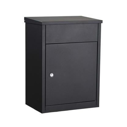 Allux 500 pakkepostkasse med cylinderlås, sort