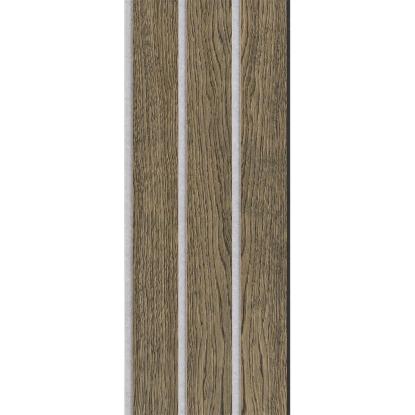 I-Wood Medio+ 3-lamel akustikpanel, sort olieret, grå filt og sort kerne, egefiner, 17 x 300 mm