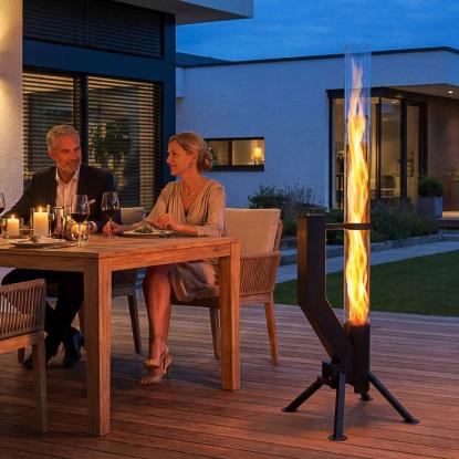 Gardenflare Premium ildrør, sort, H148 cm