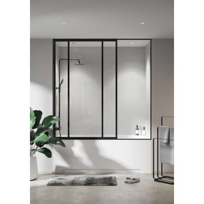 Fibo Cement vådrumspanel med 60 x 30 cm fliselook, 10 x 600 x 2400 mm, grey cement silk