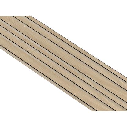 I-Wood Medio+ Mixed akustikpanel, hvid olieret, beige filt og sort kerne, egefiner, 17 x 300 mm