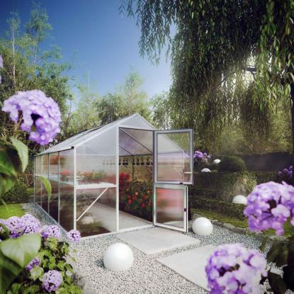 KGT Rose IV drivhus, aluminium, 10 m²