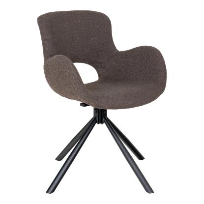 Spisebordsstol, i bouclé mushroom med drejefod Spisebordsstol, i bouclé mushroom med drejefod