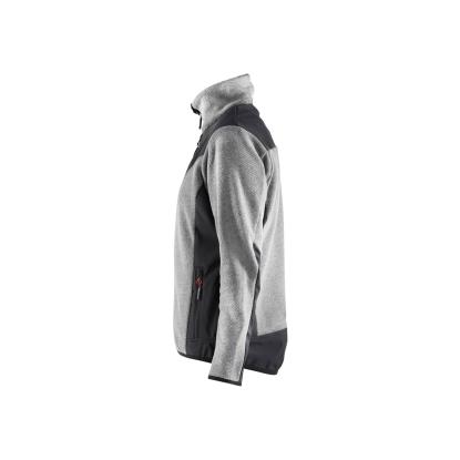 Blåkläder 5943 dame strikket jakke med softshell, gråmeleret/sort