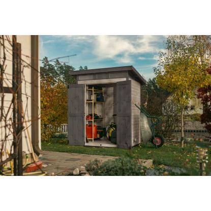 Upyard Strongbox redskabsrum M, grå/sort - 1,76 m²