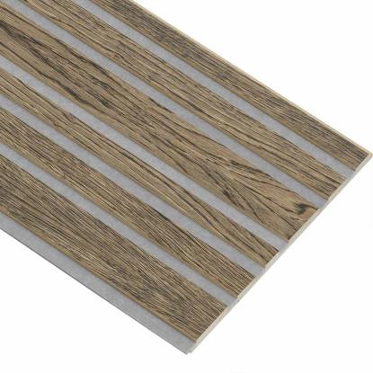 I-Wood Medio+ Mixed akustikpanel, sort olieret, grå filt og lys kerne, egefiner, 16 x 300 mm