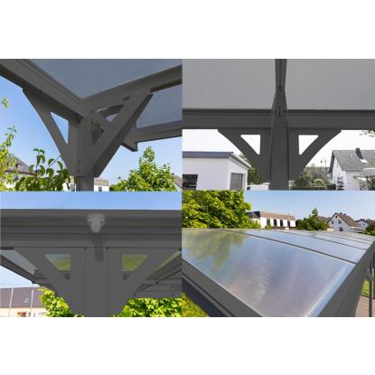 Westmann Stockholm carport, buet tag, antracitgrå, 220 x 300 x 576 cm - 17 m²