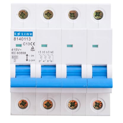 E-Line automatsikring, 3pol + N, 13A, 4 moduler