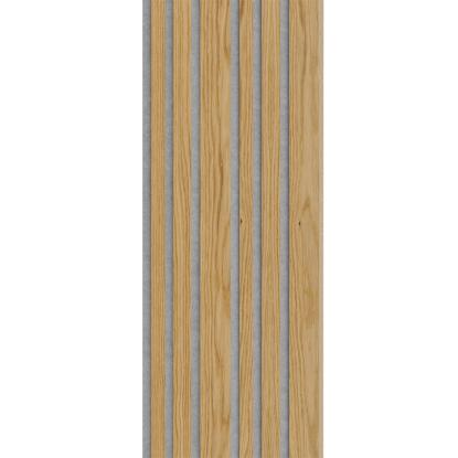 I-Wood Medio+ Mixed akustikpanel, klar olieret, grå filt og lys kerne, egefiner, 16 x 300 mm