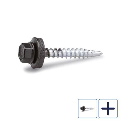 FAST farmerskrue med borespids, sort, 4,8 mm