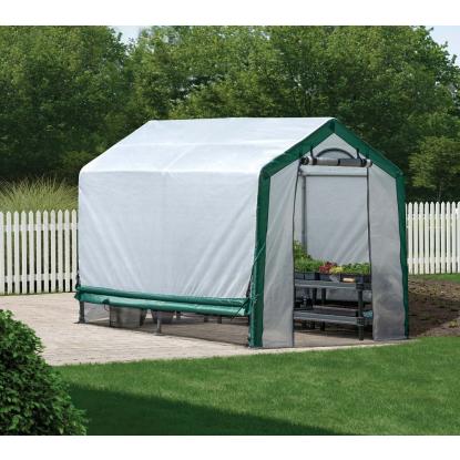 ShelterLogic drivhus, hvid/grøn - 4,32 m²