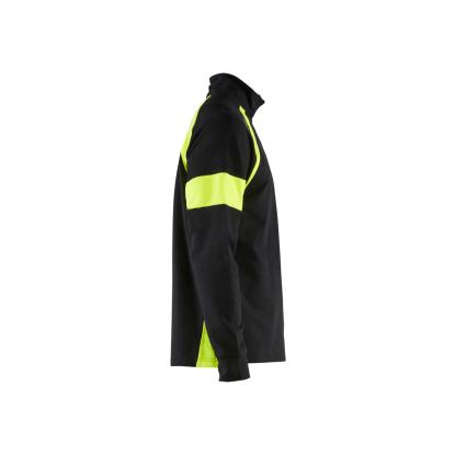 Blåkläder 3550 sweatshirt half zip, sort/hi-vis gul