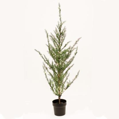 NORDIC WINTER kunstigt cedertræ i potte med 140 LED lys, 230V, 120 cm