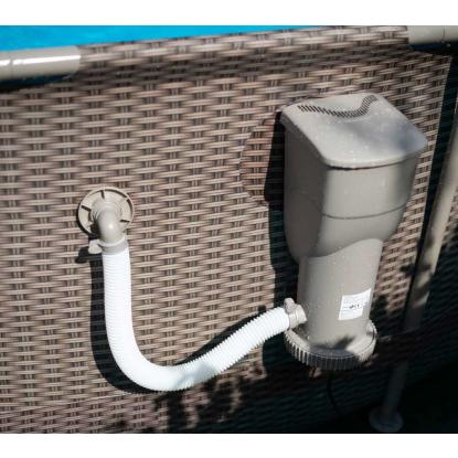 Summer Waves Active Frame pool med filterpumpe og stige, rattan look, brun, Ø457 x 106 cm