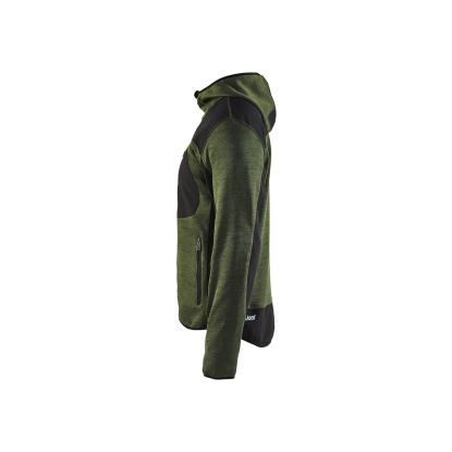 Blåkläder 4930 strikket jakke med softshell, armygrøn/sort