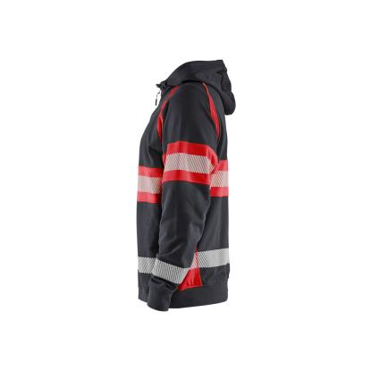 Blåkläder 3552 high vis hættetrøje, sort/hi-vis rød
