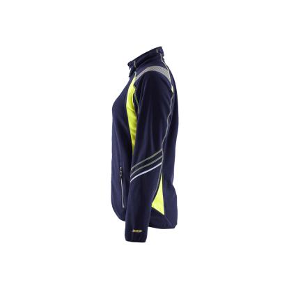 Blåkläder 4973 dame microfleece jakke, marineblå/hi-vis gul