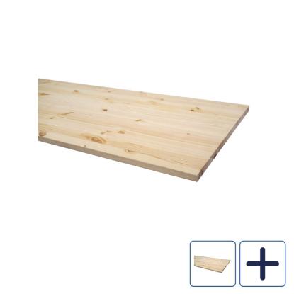 Wallmann bordplade, ubehandlet, fyr, 27 mm