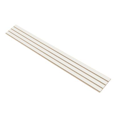 I-Wood Basic 4-lamel akustikpanel, hvidmalet, beige filt og lys kerne, folie, 16 x 300 mm 