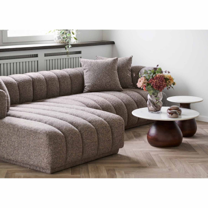 Aurora venstrevendt loungesofa med tre puder, brun