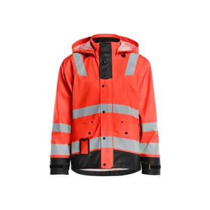 Blåkläder 4302 high vis regnjakke level 2, hi-vis rød/sort