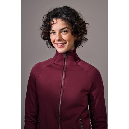 ID 0629 sweat cardigan med lynlås, dame, bordeaux