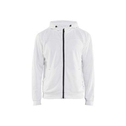 Blåkläder 3363 hættetrøje full zip, hvid/mørk grå