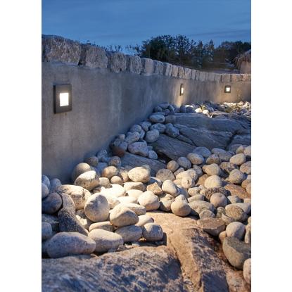 Norlys Namsos LED mini indbygget væglampe, IP65, aluminium