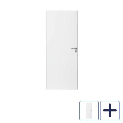 Swedoor Clever-line Easy badrumsdør i laminat med alukant, 40 mm, hvid - 194 cm høj