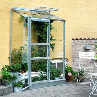 Halls Altan 2 vægdrivhus 0,9 m², alu, 3 mm glas