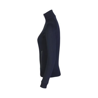 ID 0629 sweat cardigan med lynlås, dame, navy