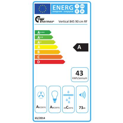 Thermex Vertical 845 væghængt emhætte, stål, 90 cm