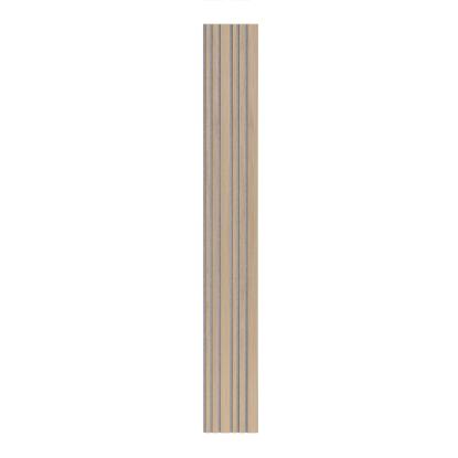 I-Wood Medio+ Mixed akustikpanel, ubehandlet natur, grå filt og lys kerne, egefiner, 16 x 300 mm