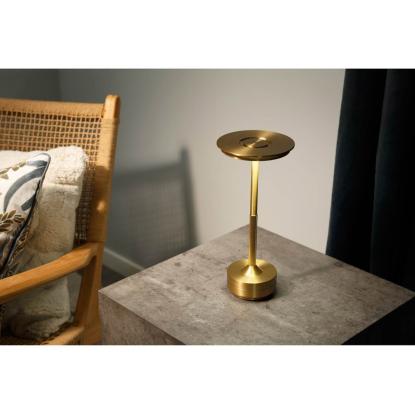 Armaturhantverk Svampen transportabel LED bordlampe, H28,5 cm, messing