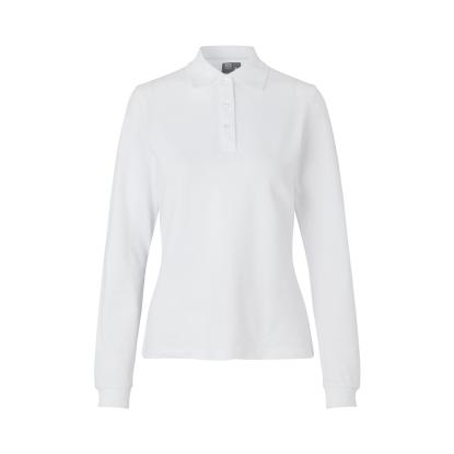 ID 0545 poloshirt med stretch, langærmet, dame, hvid