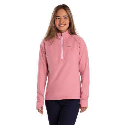 DLX GISELA Quickdry trøje med kort lynlås, dame, pink