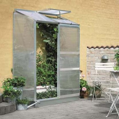 Halls Altan 2 vægdrivhus 0,9 m², alu, 4 mm poly