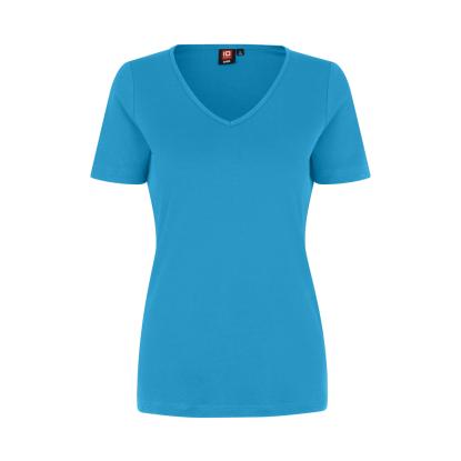 ID 0506 Interlock T-shirt med v-hals, dame, turkis